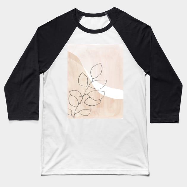 Neutral botanical art Baseball T-Shirt by WhalesWay